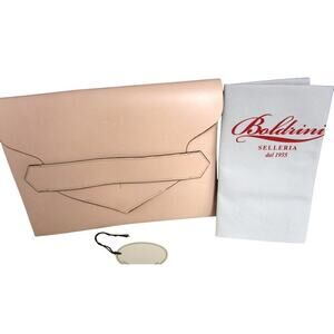 NWT Boldrini‎ Selleria Italian Leather Envelope Clutch / iPad Case – Blush Pink